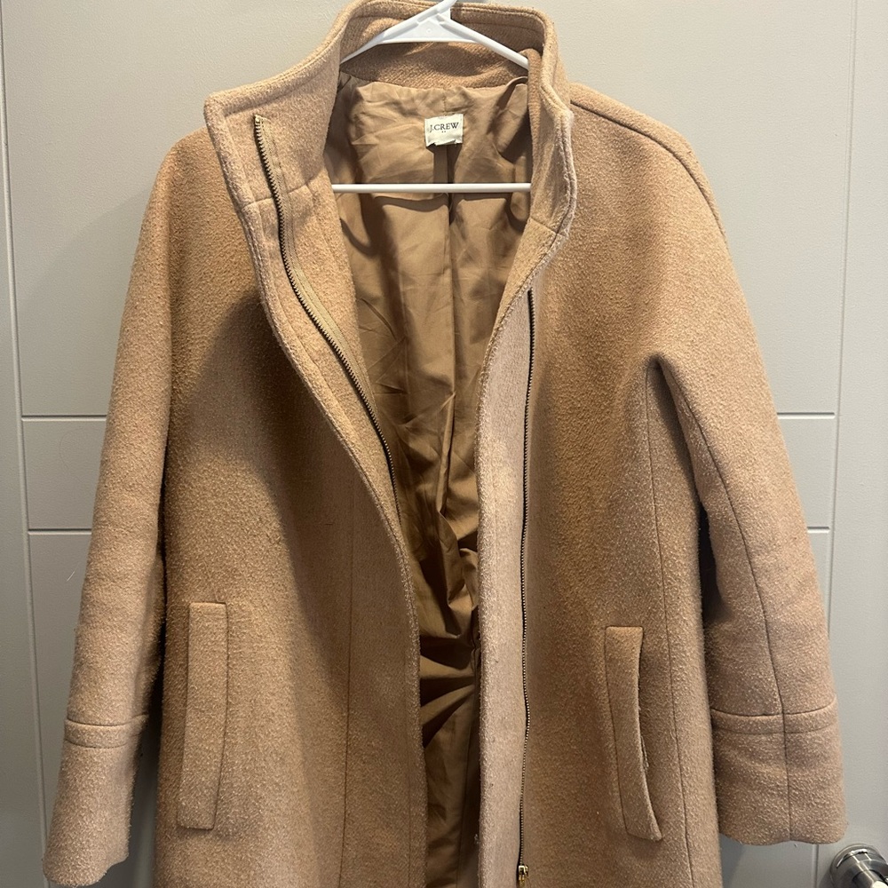 Beige JCrew wool coat